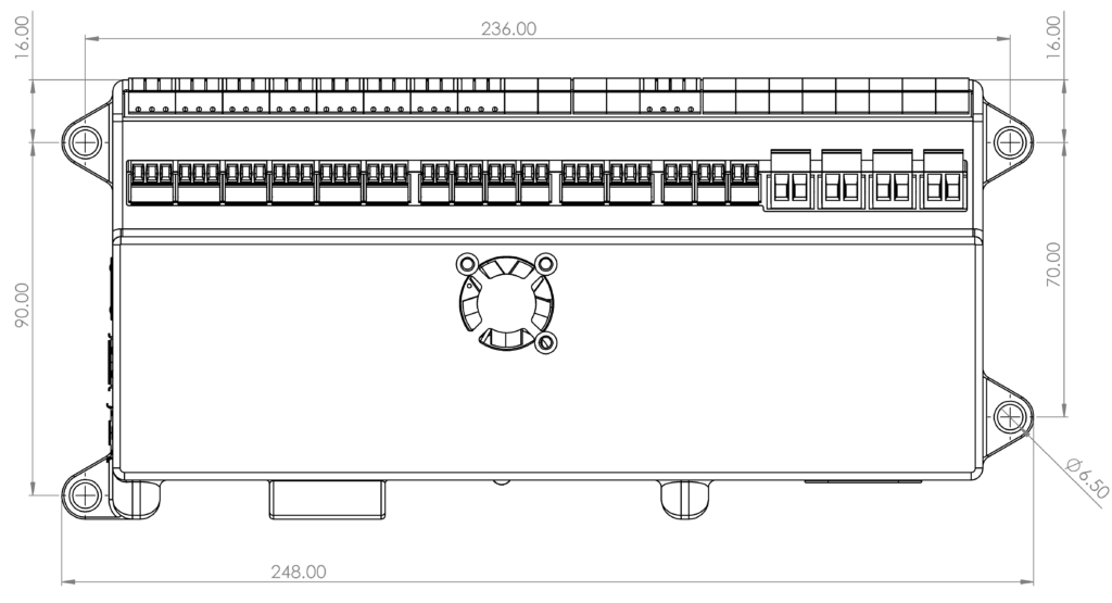 BD1 Dynamometer Controller technical drawing top