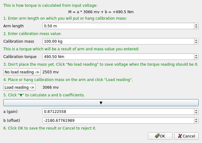 dynamometer software load cell calibration