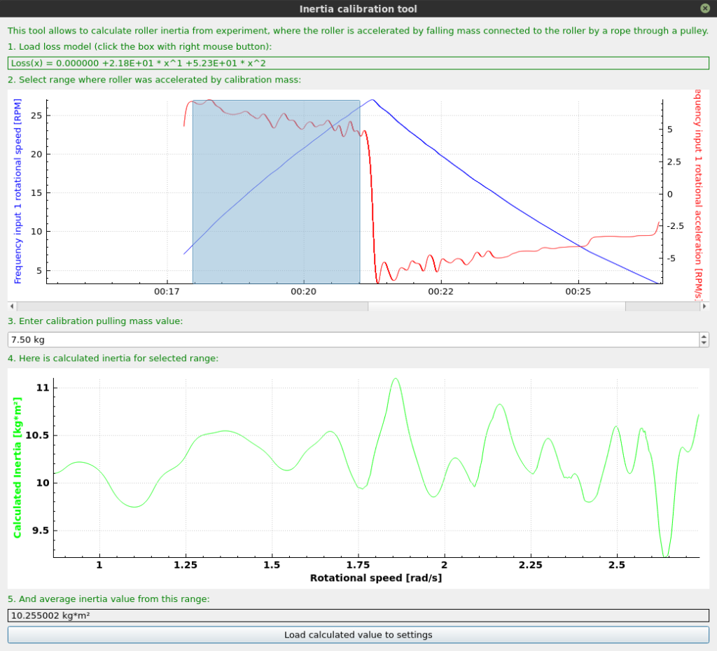 inertia calibration form free falling mass experiment