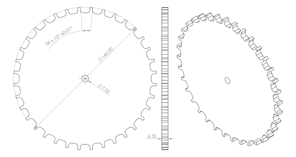 Toothed signal wheel for dynamometer