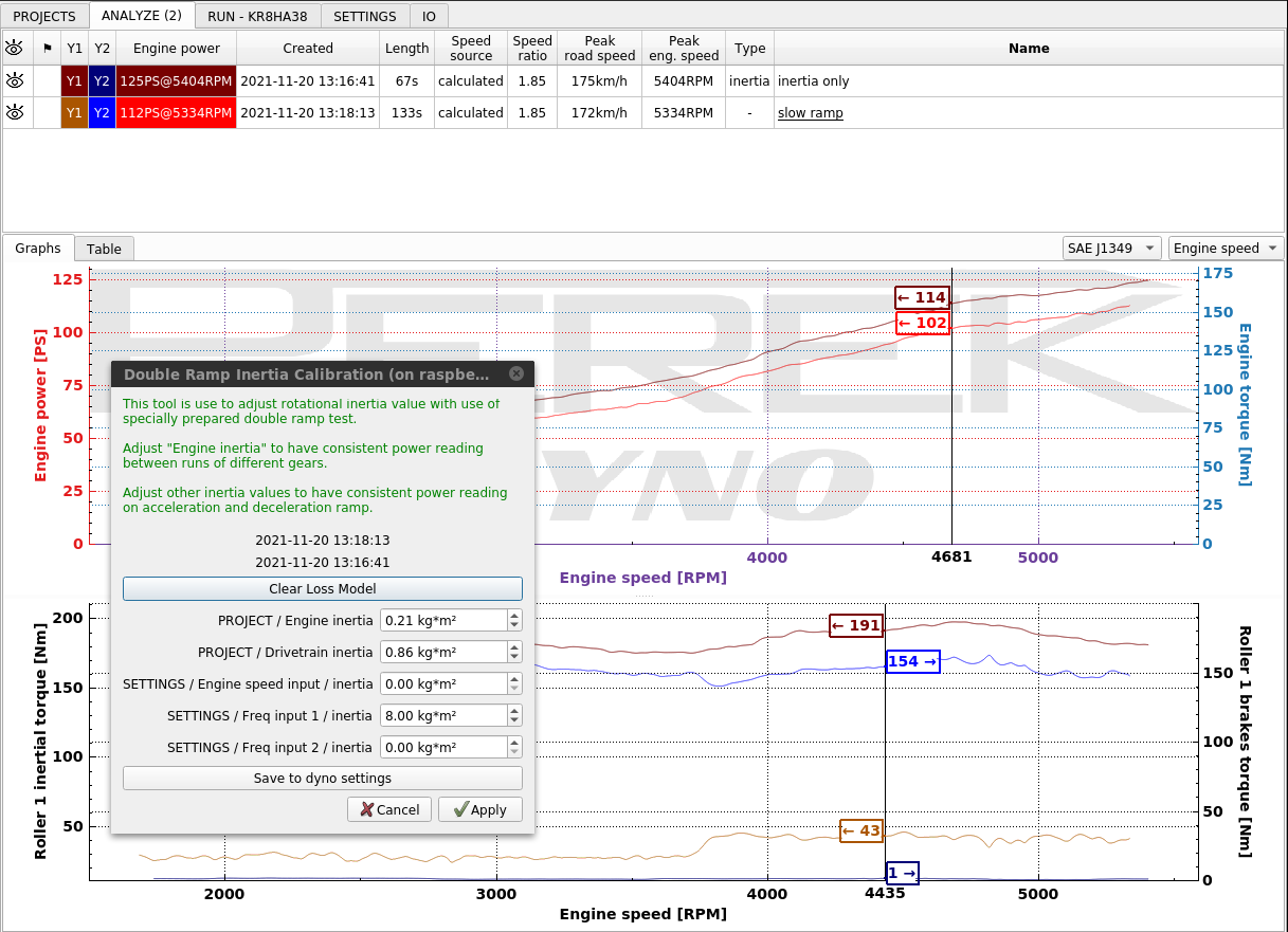 Calibration Ramp Graph Dynamometer inertia considerations and calibration - PEREK