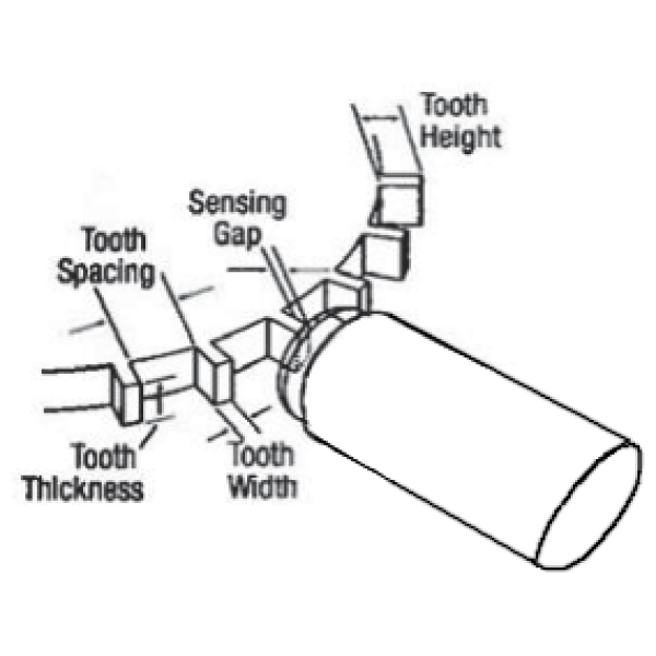 Hall sensor signal wheel dimensions